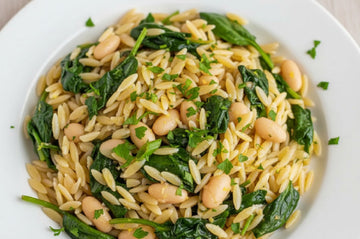 LEMONY WHITE BEAN & SPINACH ORZO